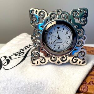 HOLIDAY GIFT!! Brighton Geneva Desk Clock  2.5”x2.5” silver tone